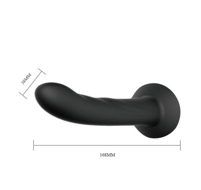 Majtki na szelkach z zakrzywionym dildo 16,8 cm